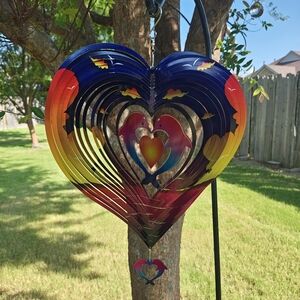 Galaxy By Harvic Blue and Red Mixed Media Art Piece